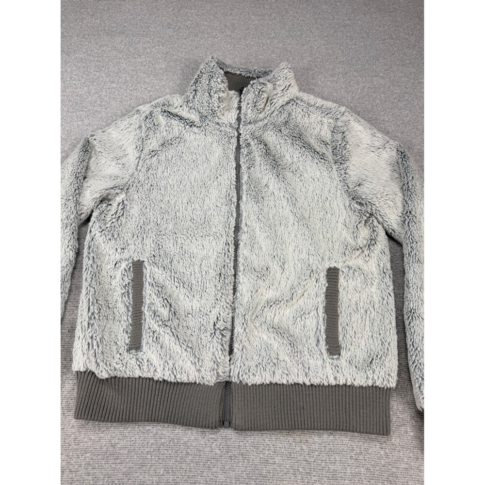 Patagonia Los Gatos Full Zip Fleece Jacket Womens Medium Grey White Bomber Mock - Picture 13 of 13